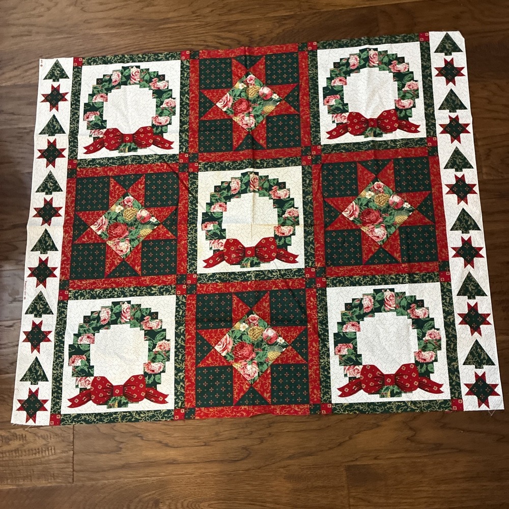 Christmas Cotton Fabric Panel/Blocks 36 X 44"By Wamsutta otc. NEW